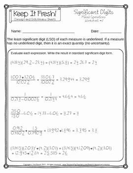 Operations with Scientific Notation Worksheet Beautiful Sigfig Worksheet Math Operations Sigfig Best Free