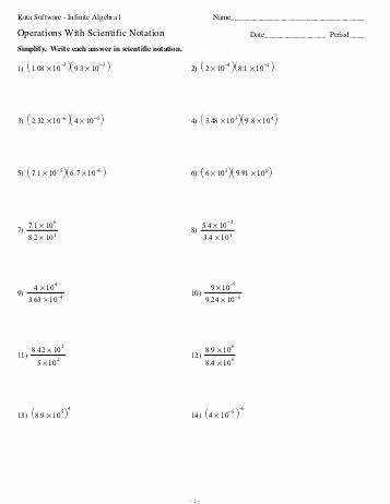 Operations with Scientific Notation Worksheet Elegant Operations with Scientific Notation Worksheet