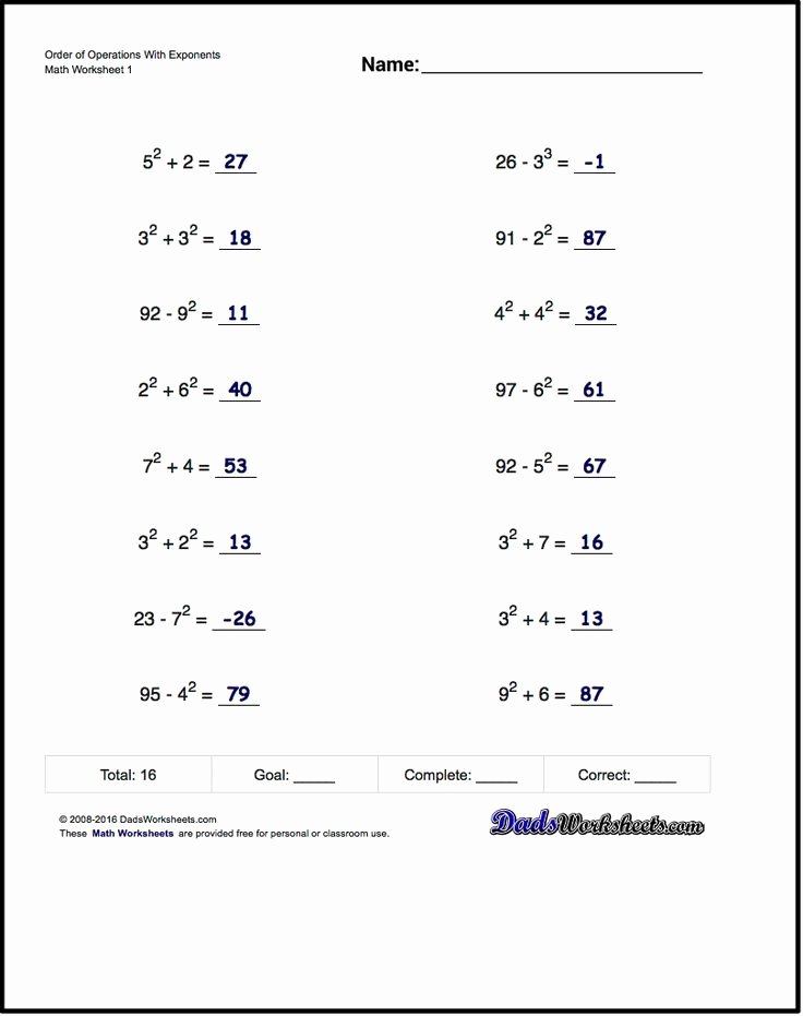 Operations with Scientific Notation Worksheet Elegant order Of Operations Worksheets for order Of Operations