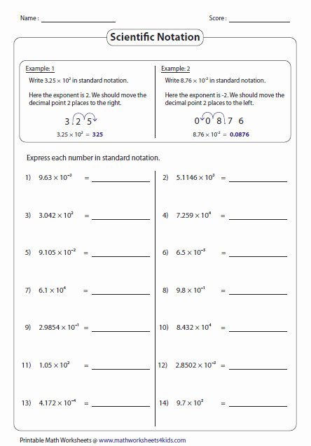 Operations with Scientific Notation Worksheet Inspirational Operations with Scientific Notation Worksheet