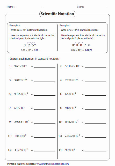Operations with Scientific Notation Worksheet Luxury Scientific Notation Worksheets