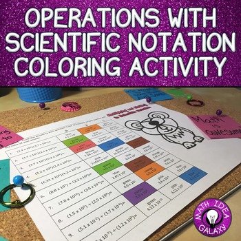 Operations with Scientific Notation Worksheet Unique Operations with Scientific Notation Activity Coloring