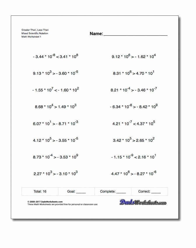 Operations with Scientific Notation Worksheet Unique Operations with Scientific Notation Worksheet