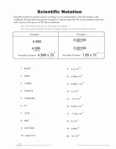 Operations with Scientific Notation Worksheet Unique Writing Numbers In Scientific Notation