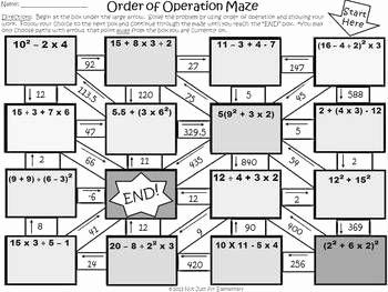 Order Of Operations Puzzle Worksheet Inspirational Maze and order Of Operations On Pinterest