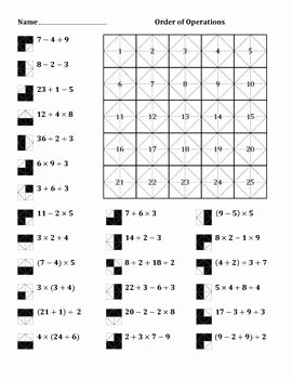 Order Of Operations Puzzle Worksheet Lovely order Of Operations Color Worksheet 2 Math