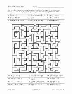 Order Of Operations Puzzle Worksheet New 1000 Images About Algebra 2 On Pinterest