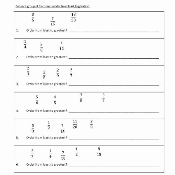 Ordering Fractions and Decimals Worksheet Beautiful Fraction Decimal Percent Worksheet