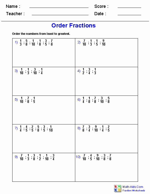 Ordering Fractions and Decimals Worksheet Luxury Fractions Worksheets