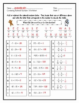 Ordering Rational Numbers Worksheet Awesome 7th Grade Math Mon Core Add &amp; Subtract Rational