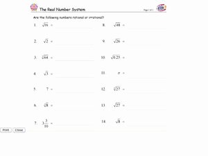 Ordering Real Numbers Worksheet Luxury Real Number System Lesson Plans &amp; Worksheets Reviewed by
