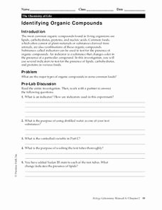 Organic Chemistry Worksheet with Answers Awesome Identifying organic Pounds Worksheet for 9th 12th