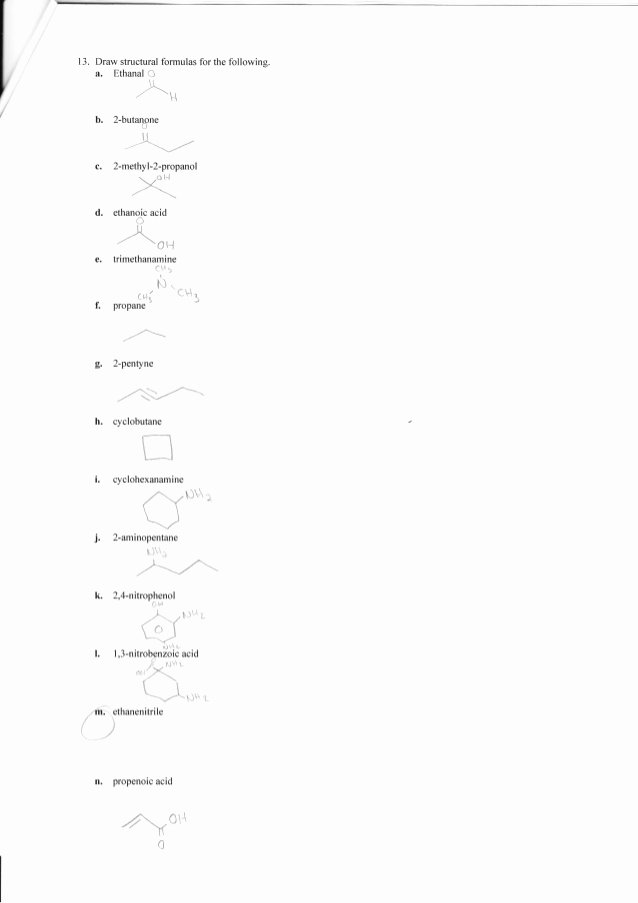 Organic Compounds Worksheet Answers Inspirational Plete organic Chemistry Worksheet Answers