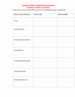 Organic Compounds Worksheet Answers New Naming organic Pounds Worksheet with Answers by
