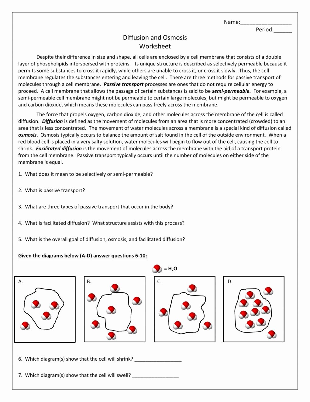 50 Osmosis And Tonicity Worksheet