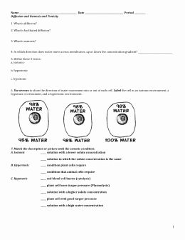 Osmosis and tonicity Worksheet Unique Osmosis and tonicity Worksheet Answers