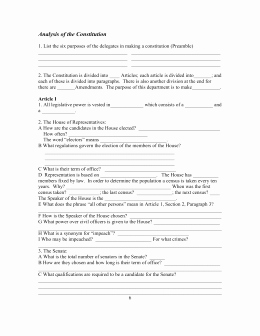 Outline Of the Constitution Worksheet New the Articles Of the Constitution Worksheets [answer Key]