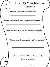 Outline Of the Constitution Worksheet New Us Constitution A Printable Book Enchantedlearning