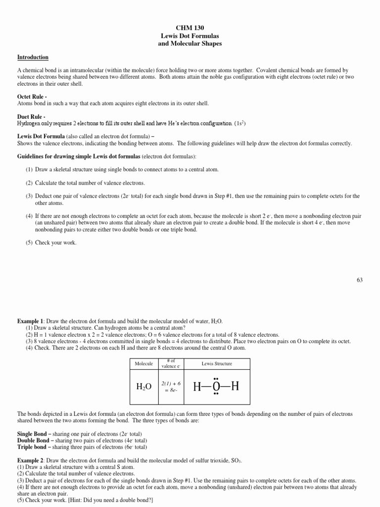 Overview Chemical Bonds Worksheet Answers