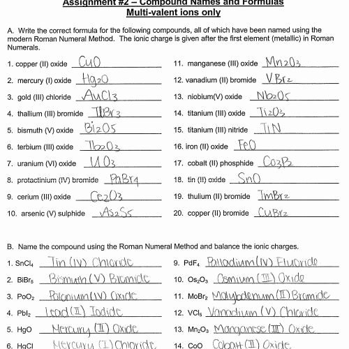 Overview Chemical Bonds Worksheet Answers New Naming Chemical Pounds Worksheet Answers