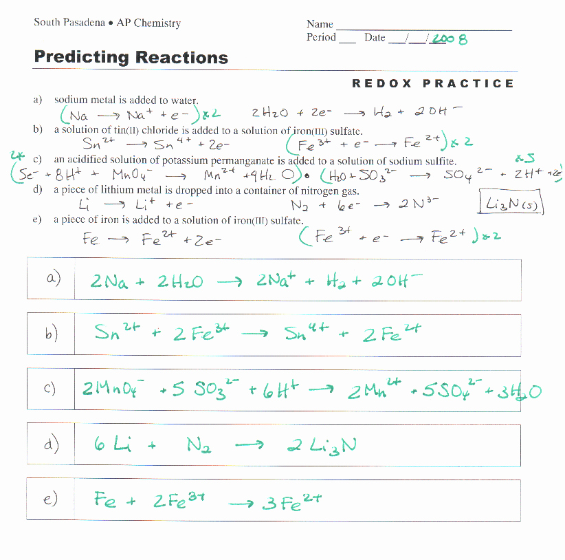 Oxidation and Reduction Worksheet Beautiful Worksheet Balancing Redox Reactions Half Equation Method