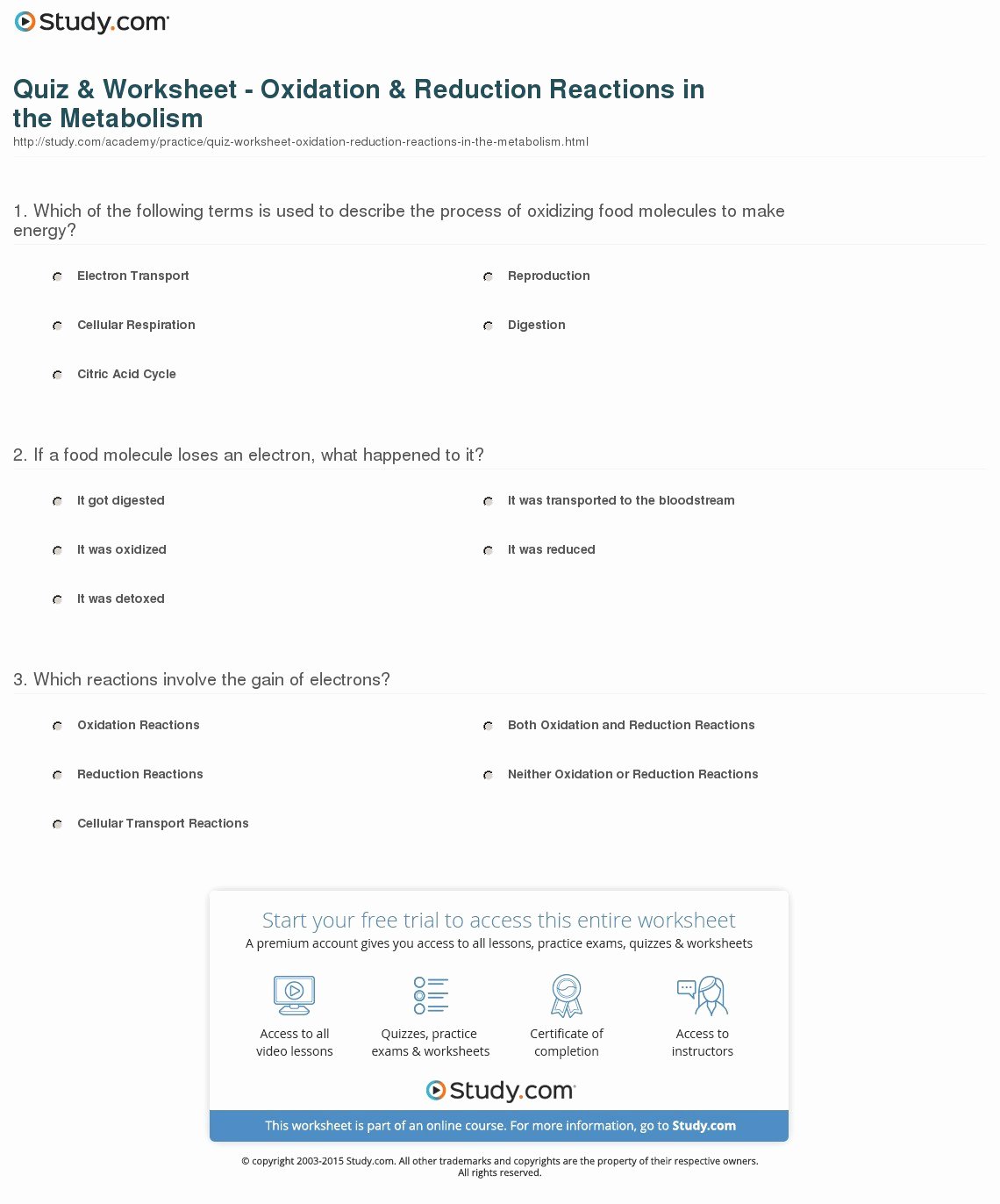 50 Oxidation Reduction Worksheet Answers