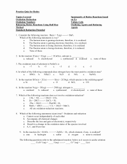Oxidation Reduction Worksheet Answers Inspirational assigning Oxidation Numbers Worksheet