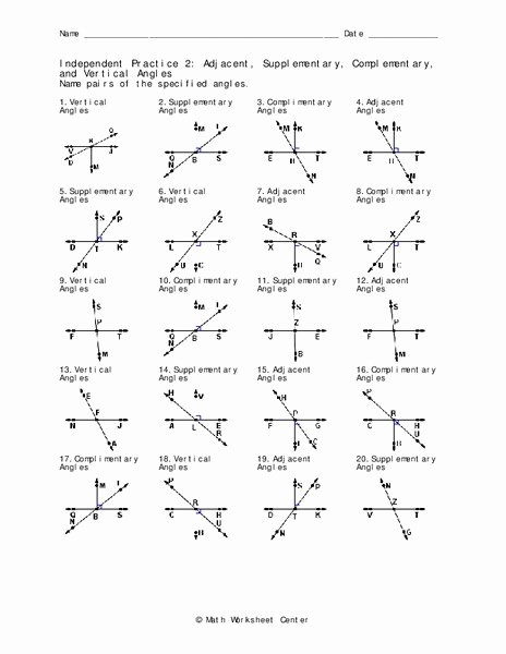 Pairs Of Angles Worksheet Answers Best Of Pairs Of Angles Worksheet for 10th Grade