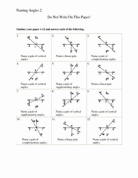 Pairs Of Angles Worksheet Answers Inspirational Naming Angles Worksheet
