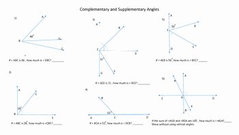 Pairs Of Angles Worksheet Answers New Geometry Plementary Supplementary Angles Worksheet by