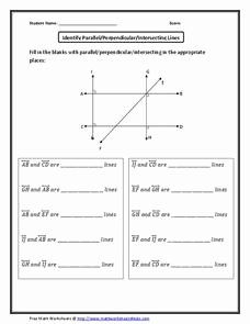 Parallel and Perpendicular Lines Worksheet Beautiful Identify Parallel Perpendicular Intersecting Lines