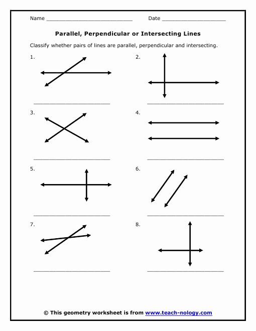 Parallel and Perpendicular Lines Worksheet Beautiful Parallel Perpendicular Intersecting Math