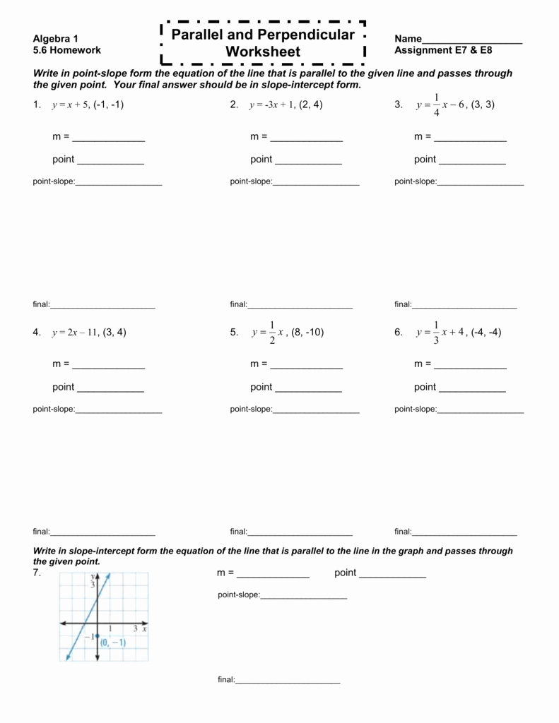 Parallel and Perpendicular Lines Worksheet Inspirational Parallel and Perpendicualr Practice