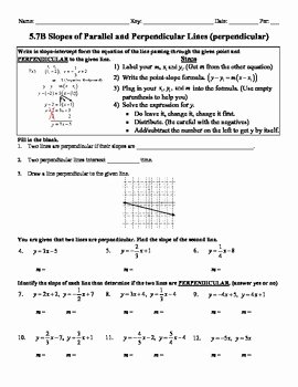 Parallel and Perpendicular Lines Worksheet New Holt Algebra 5 7b Slopes Of Parallel &amp; Perpendicular Lines