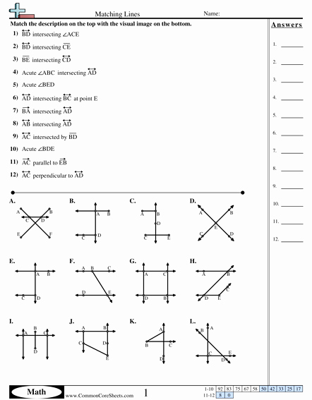 Parallel and Perpendicular Lines Worksheet Unique Lines Worksheets