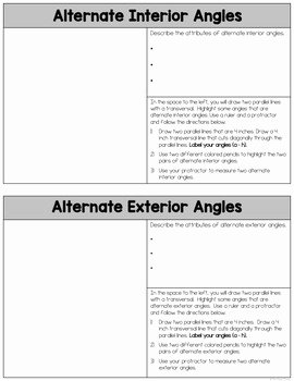 Parallel Lines and Transversals Worksheet Fresh Parallel Lines Transversals and Angles Notes and