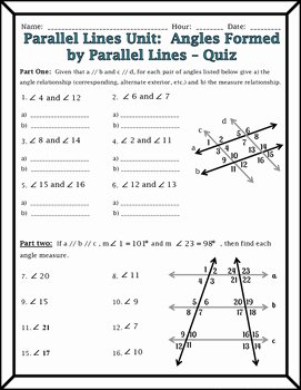 Parallel Lines and Transversals Worksheet Inspirational Parallel Lines Angles formed by Parallel Lines and