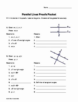 Parallel Lines and Transversals Worksheet Luxury Parallel Lines Proofs Worksheets Tutors Worksheets and