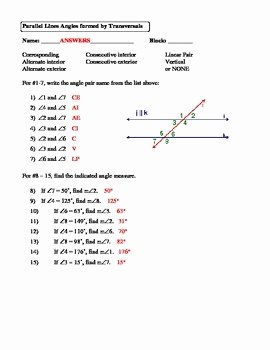 Parallel Lines and Transversals Worksheet New Geometry Unit 3 Parallel Lines Angles formed by