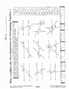 Parallel Lines and Transversals Worksheet New Parallel Lines and Transversal 6th Grade Worksheet