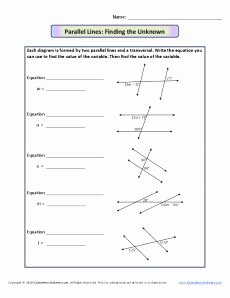 Parallel Lines and Transversals Worksheet Unique Parallel Lines and Transversals Worksheet