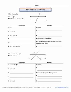Parallel Lines Proofs Worksheet Answers Best Of Geometry Proofs Worksheets