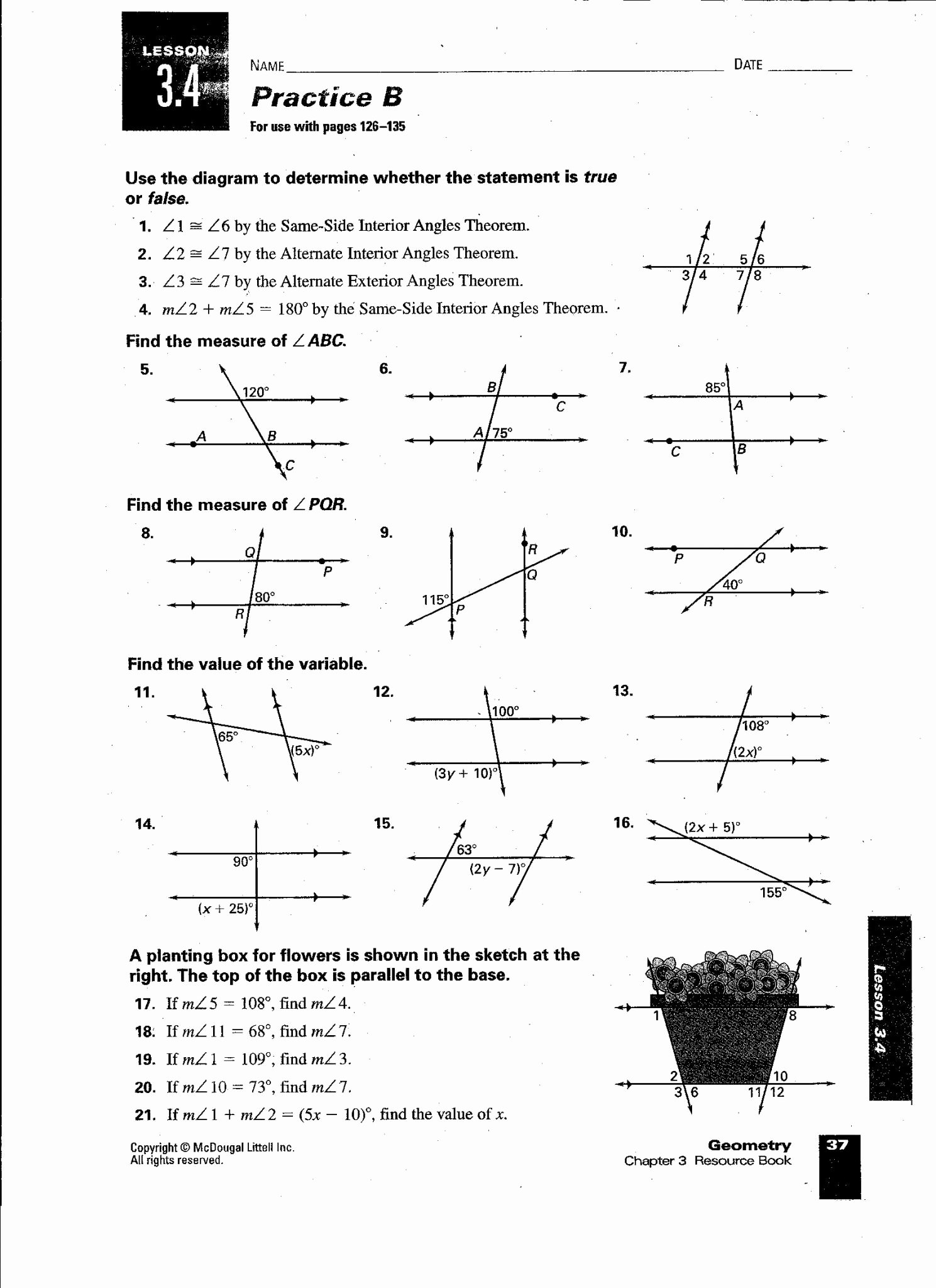 Parallel Lines Proofs Worksheet Answers Elegant 3 2 Practice Angles and Parallel Lines Worksheet Answers