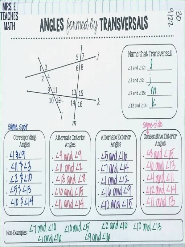 Parallel Lines Proofs Worksheet Answers Lovely Parallel Lines Cut by A Transversal Worksheet