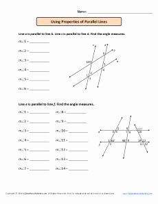 Parallel Lines Transversal Worksheet Awesome Using Parallel Lines and Transversals Worksheet Using