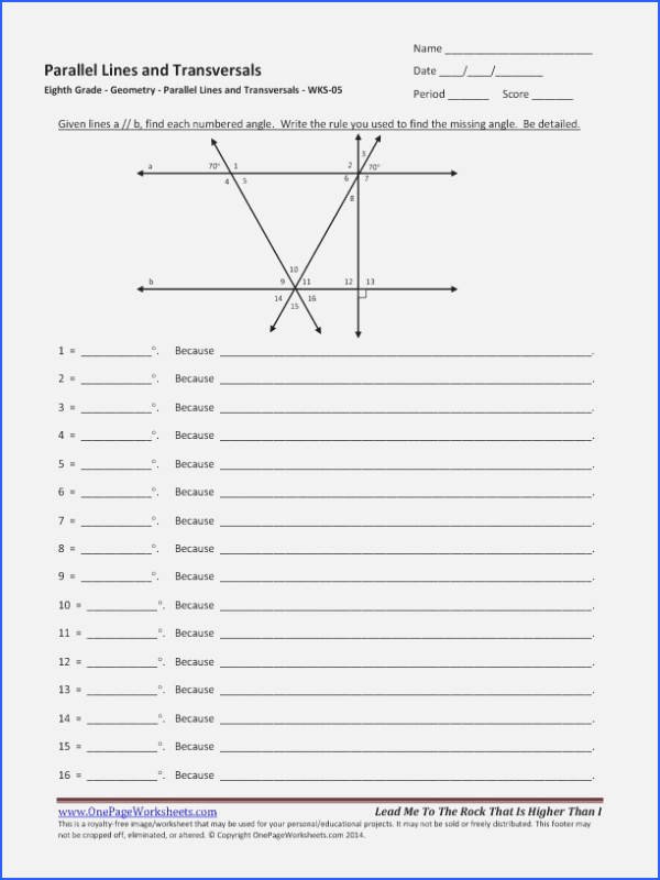 Parallel Lines Transversal Worksheet Luxury Parallel Lines Cut by A Transversal Worksheet