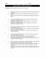 Parallel Structure Worksheet with Answers Awesome Grammar bytes Parallel Structure 4th 10th Grade