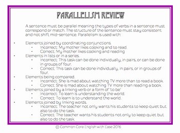 Parallel Structure Worksheet with Answers Best Of Parallel Sentence Structure Grammar Worksheets