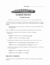 Parallel Structure Worksheet with Answers Fresh Grammar Practice Parallel Structure Worksheet for 6th