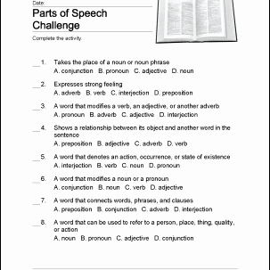 Part Of Speech Worksheet Pdf Inspirational Parts Of Speech Printable Worksheets